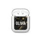 Personalised Black Gold Marble Name AirPods Case