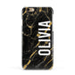 Personalised Black Gold Marble Name Apple iPhone 6 3D Snap Case
