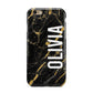 Personalised Black Gold Marble Name Apple iPhone 6 3D Tough Case