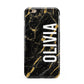 Personalised Black Gold Marble Name Apple iPhone 6 Plus 3D Tough Case