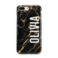 Personalised Black Gold Marble Name Apple iPhone 7 8 Plus 3D Tough Case