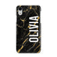 Personalised Black Gold Marble Name Apple iPhone XR White 3D Snap Case