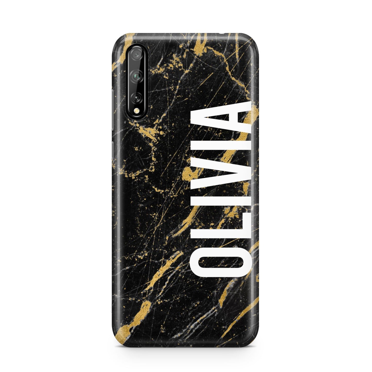 Personalised Black Gold Marble Name Huawei Enjoy 10s Phone Case