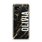 Personalised Black Gold Marble Name Huawei Enjoy 20 Phone Case