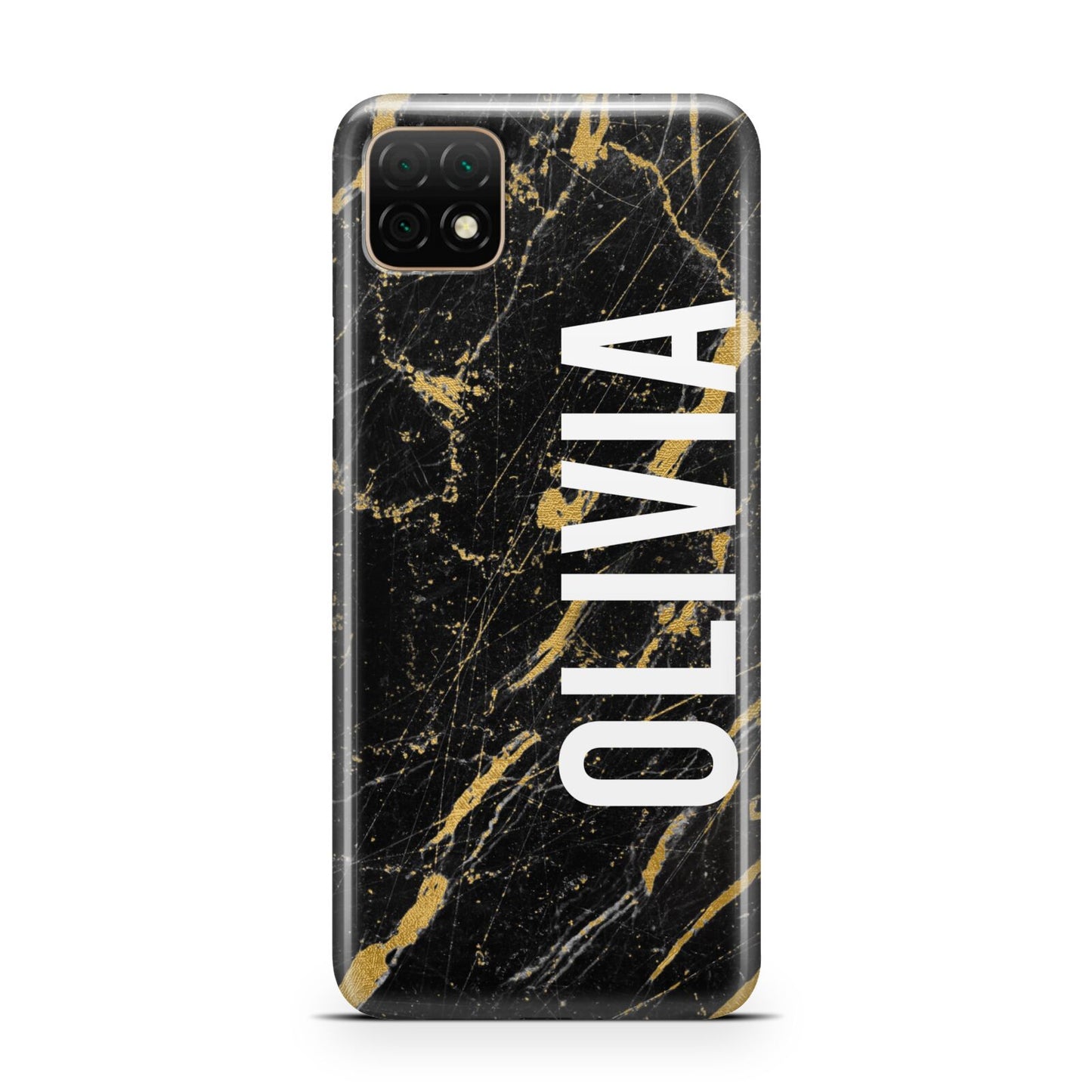 Personalised Black Gold Marble Name Huawei Enjoy 20 Phone Case