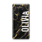 Personalised Black Gold Marble Name Huawei Mate 20 Phone Case