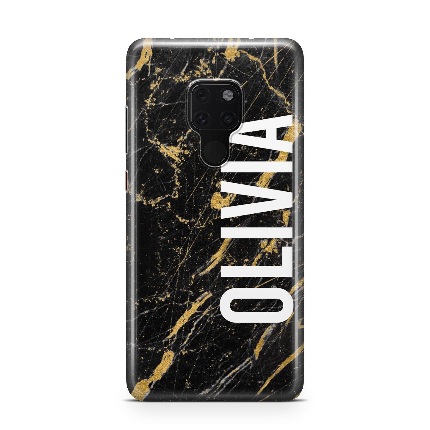 Personalised Black Gold Marble Name Huawei Mate 20 Phone Case