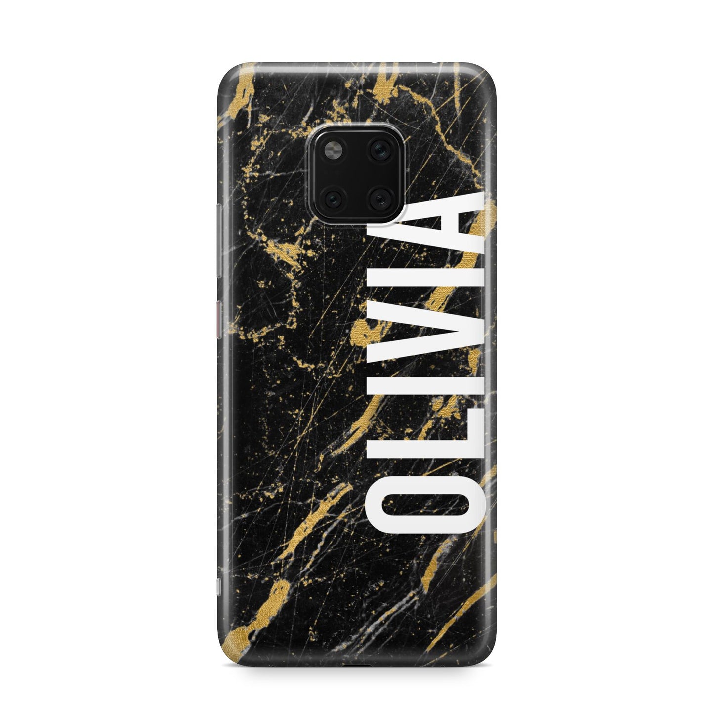 Personalised Black Gold Marble Name Huawei Mate 20 Pro Phone Case