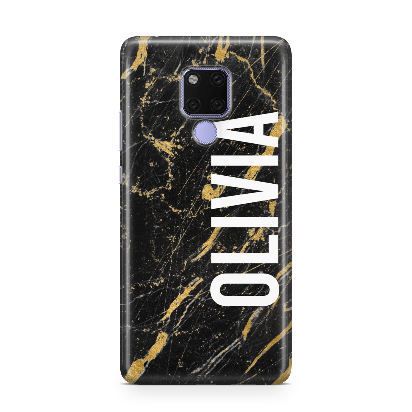 Personalised Black Gold Marble Name Huawei Mate 20X Phone Case