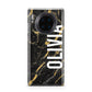 Personalised Black Gold Marble Name Huawei Mate 30 Pro Phone Case