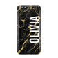 Personalised Black Gold Marble Name Huawei Nova 2s Phone Case