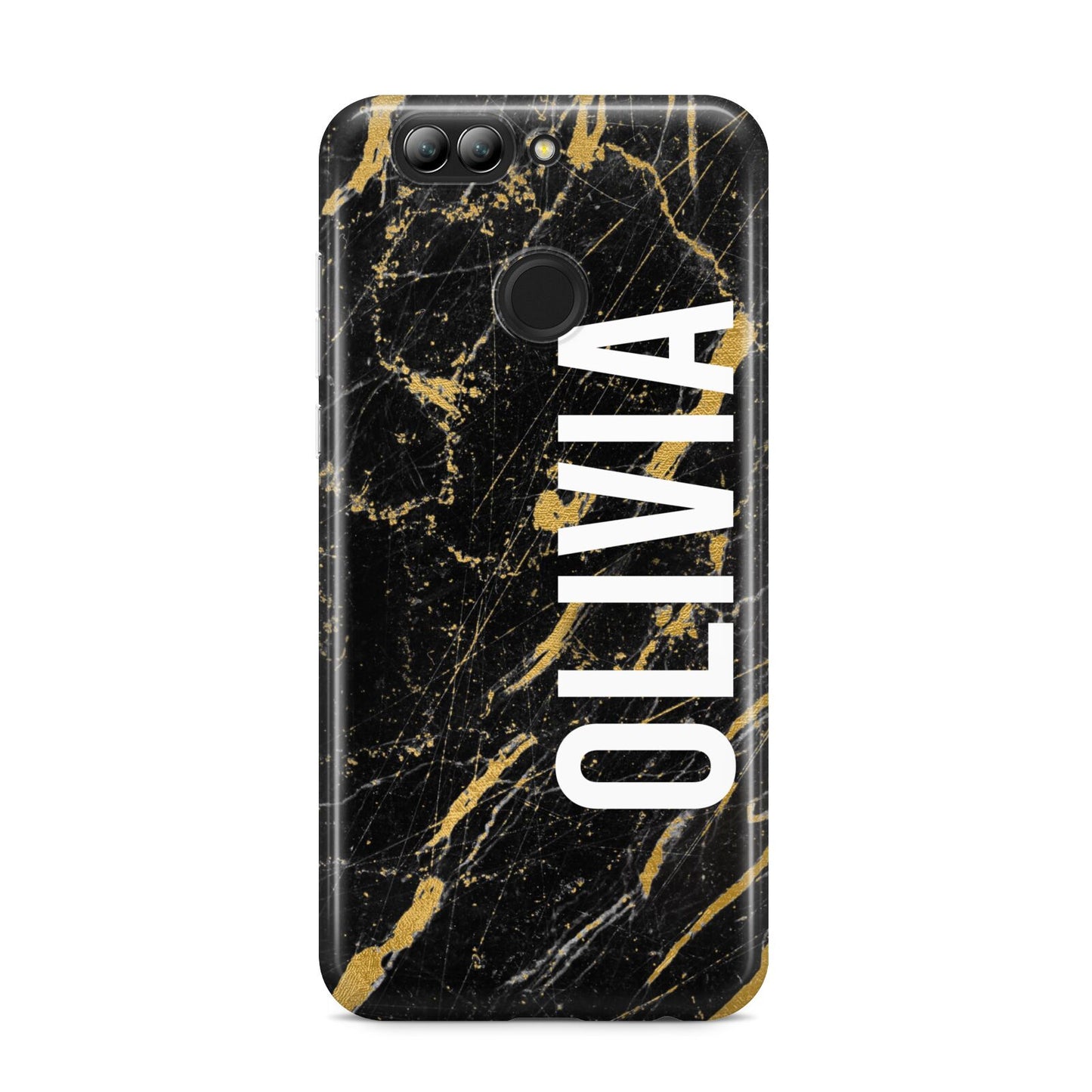 Personalised Black Gold Marble Name Huawei Nova 2s Phone Case