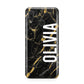 Personalised Black Gold Marble Name Huawei Nova 3 Phone Case