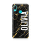 Personalised Black Gold Marble Name Huawei P Smart 2019 Case
