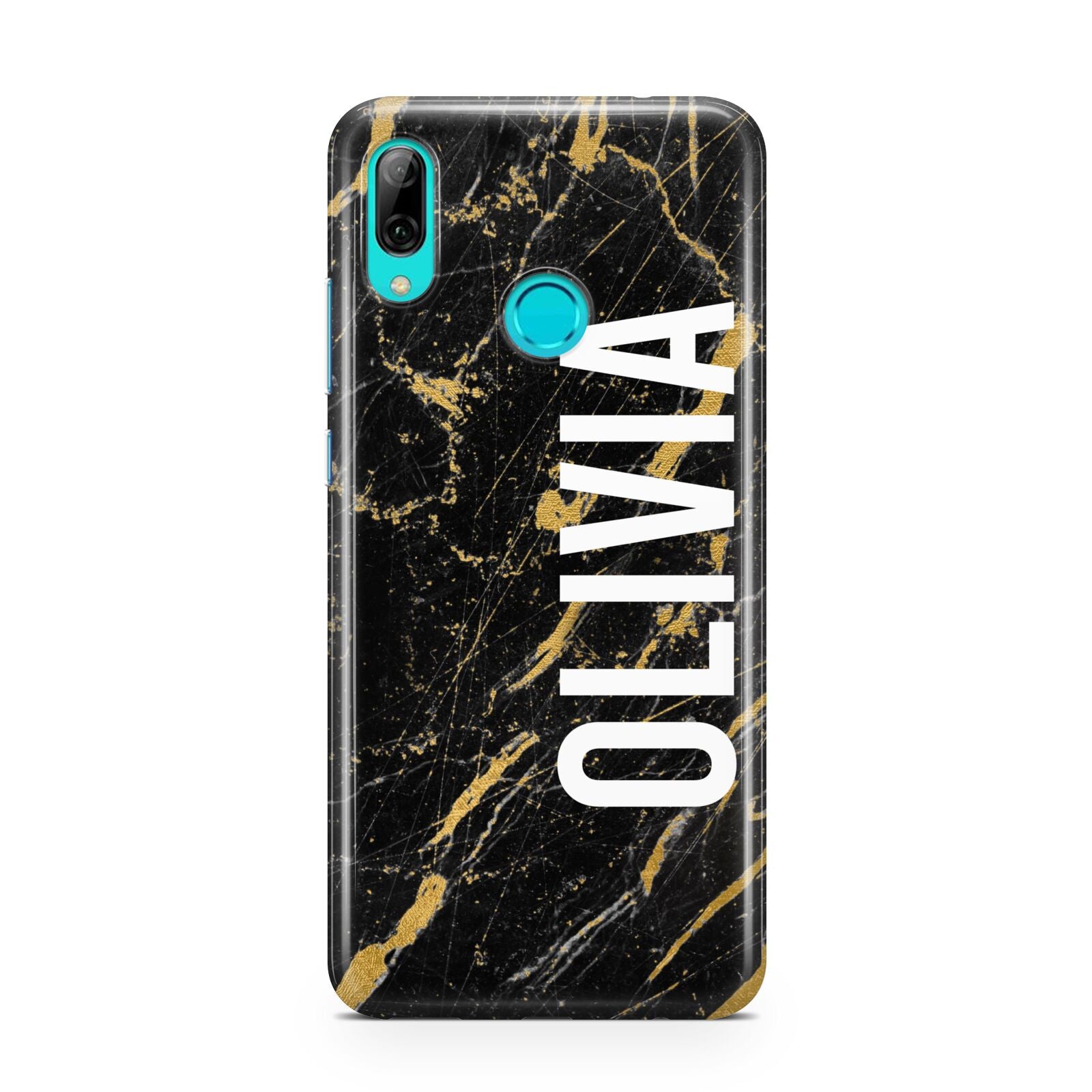 Personalised Black Gold Marble Name Huawei P Smart 2019 Case