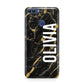 Personalised Black Gold Marble Name Huawei P Smart Case