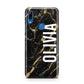 Personalised Black Gold Marble Name Huawei P Smart Z