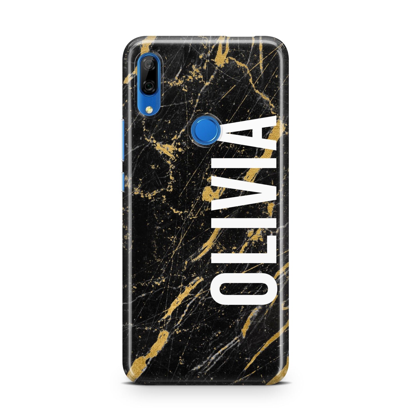 Personalised Black Gold Marble Name Huawei P Smart Z
