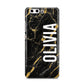 Personalised Black Gold Marble Name Huawei P10 Phone Case