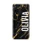 Personalised Black Gold Marble Name Huawei P20 Lite 5G Phone Case