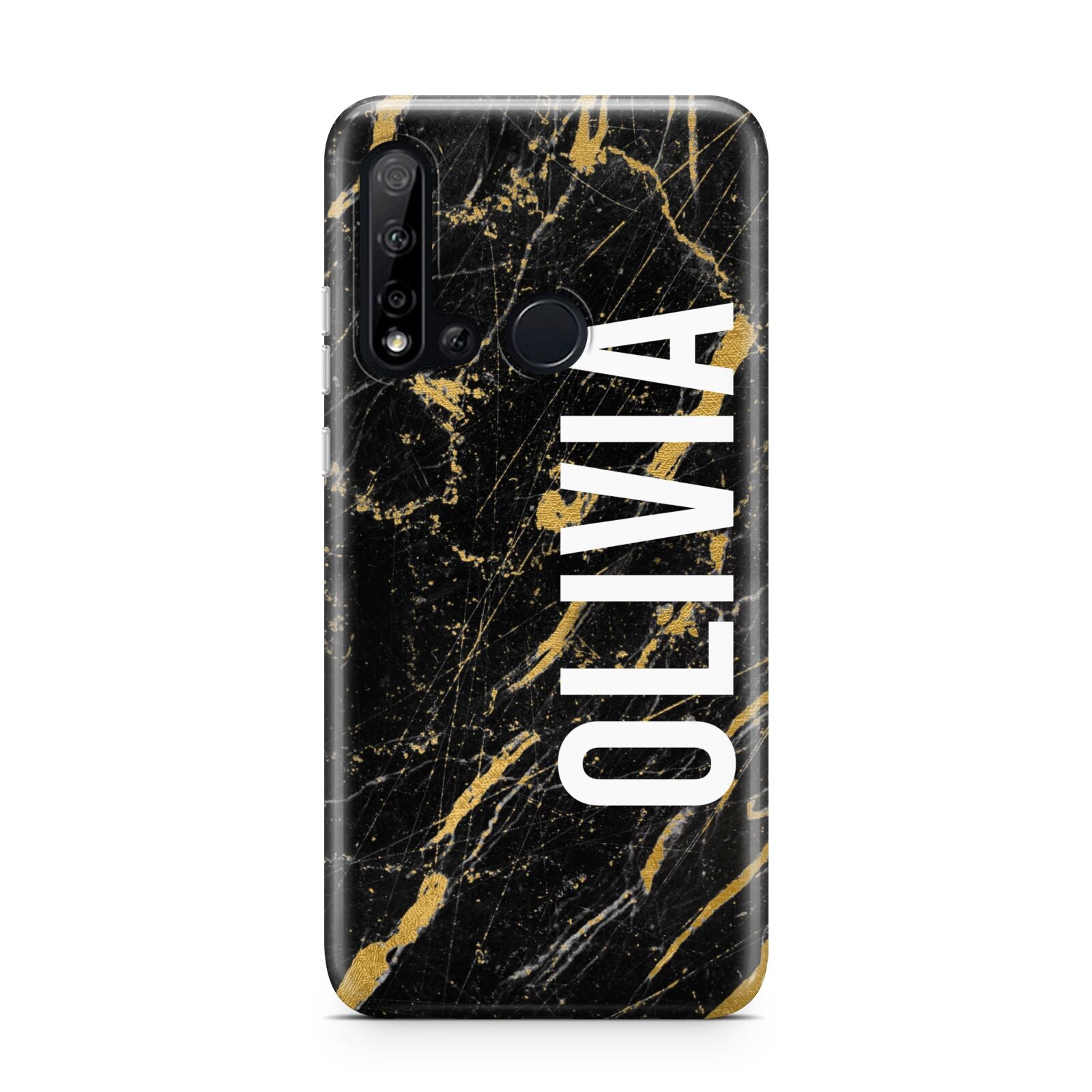 Personalised Black Gold Marble Name Huawei P20 Lite 5G Phone Case