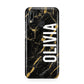 Personalised Black Gold Marble Name Huawei P20 Lite Phone Case