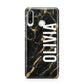 Personalised Black Gold Marble Name Huawei P30 Lite Phone Case
