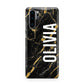 Personalised Black Gold Marble Name Huawei P30 Pro Phone Case