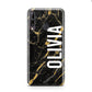 Personalised Black Gold Marble Name Huawei P40 Lite E Phone Case