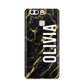 Personalised Black Gold Marble Name Huawei P9 Case