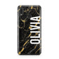 Personalised Black Gold Marble Name Huawei Y9 2019