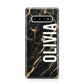 Personalised Black Gold Marble Name Protective Samsung Galaxy Case
