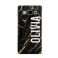 Personalised Black Gold Marble Name Samsung Galaxy A5 Case
