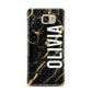 Personalised Black Gold Marble Name Samsung Galaxy A7 2016 Case on gold phone