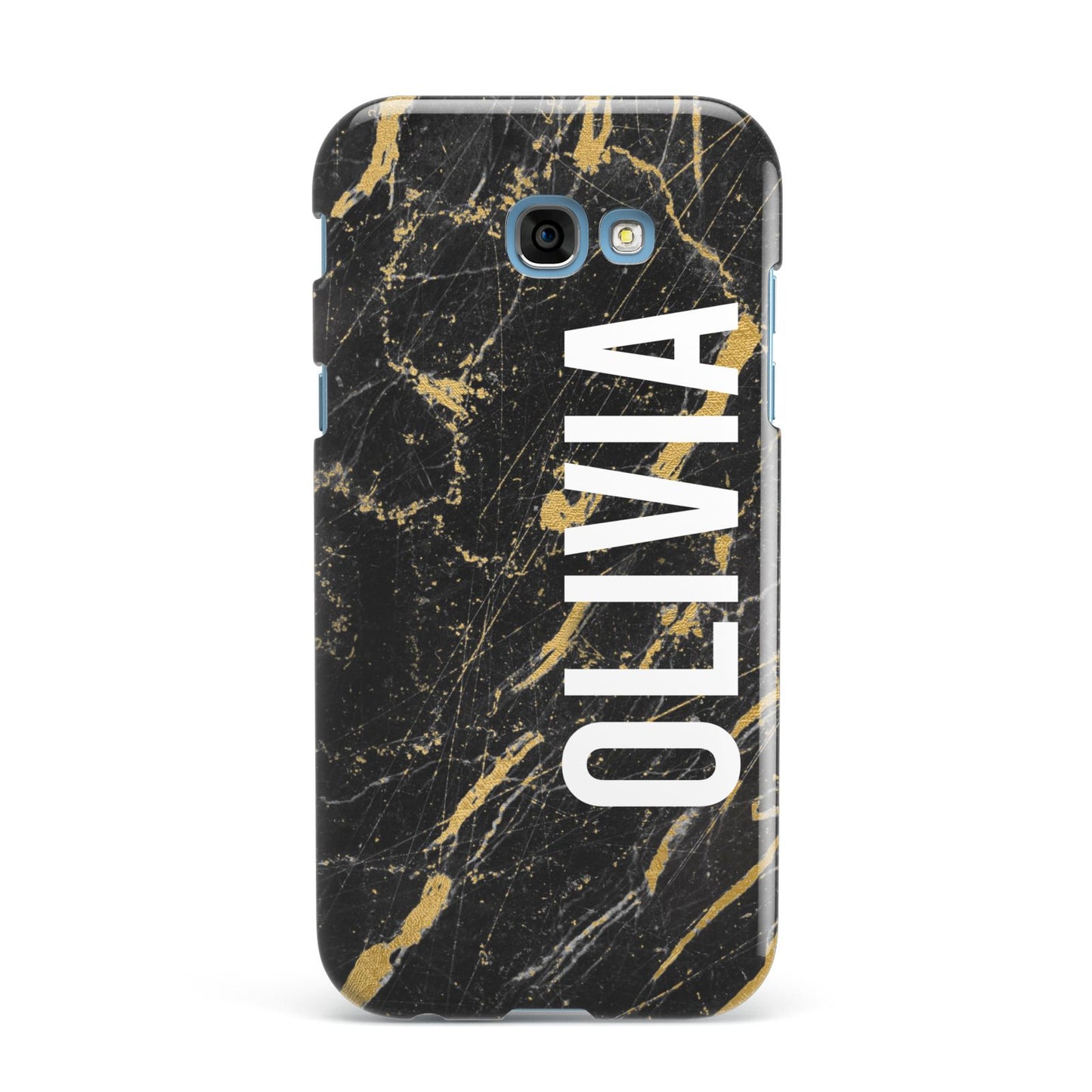 Personalised Black Gold Marble Name Samsung Galaxy A7 2017 Case