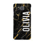 Personalised Black Gold Marble Name Samsung Galaxy Alpha Case