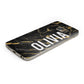 Personalised Black Gold Marble Name Samsung Galaxy Case Bottom Cutout