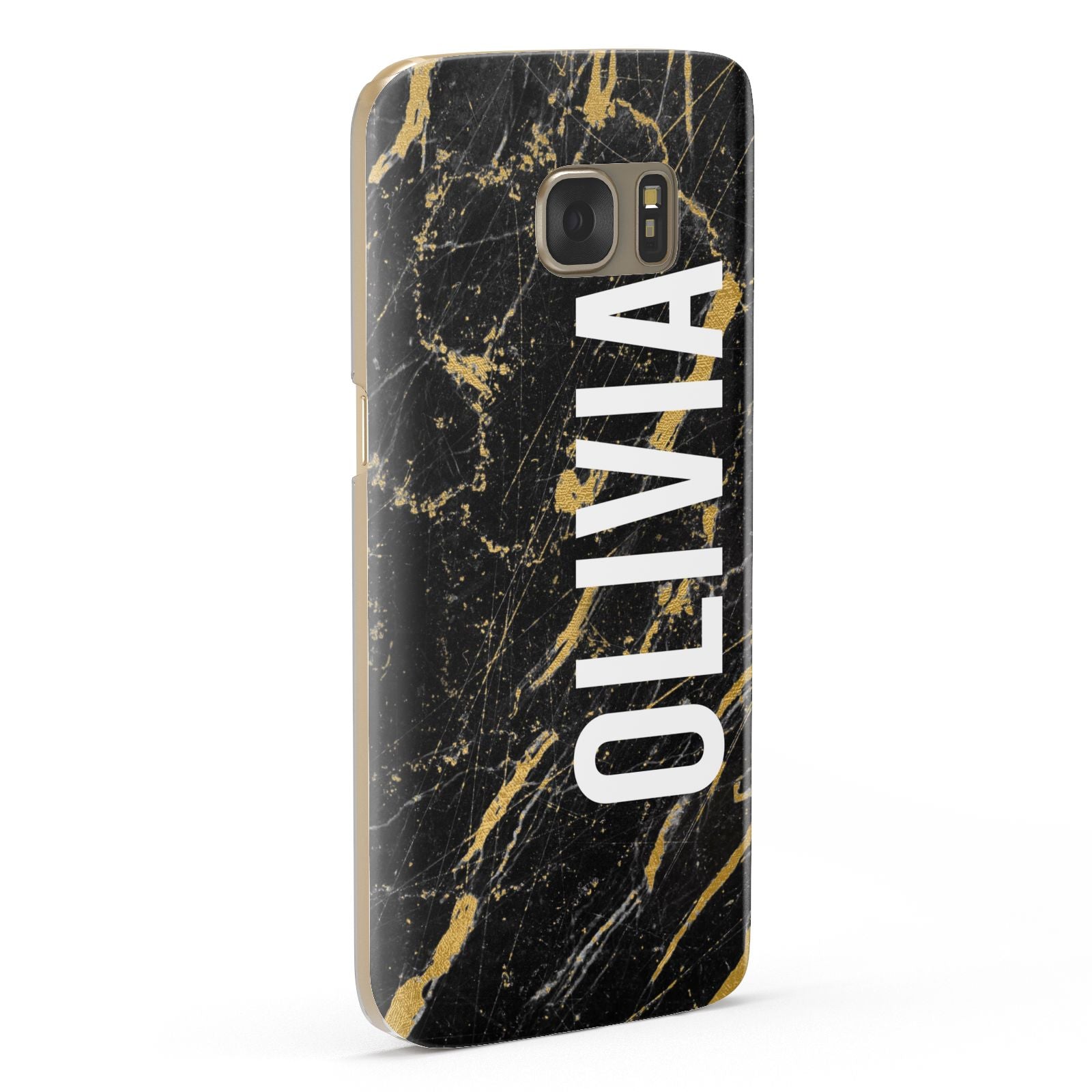 Personalised Black Gold Marble Name Samsung Galaxy Case Fourty Five Degrees