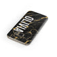 Personalised Black Gold Marble Name Samsung Galaxy Case Front Close Up