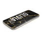 Personalised Black Gold Marble Name Samsung Galaxy Case Top Cutout