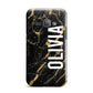 Personalised Black Gold Marble Name Samsung Galaxy J1 2016 Case