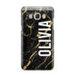 Personalised Black Gold Marble Name Samsung Galaxy J5 2016 Case
