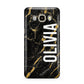 Personalised Black Gold Marble Name Samsung Galaxy J7 2016 Case on gold phone
