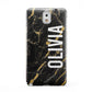Personalised Black Gold Marble Name Samsung Galaxy Note 3 Case
