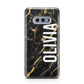 Personalised Black Gold Marble Name Samsung Galaxy S10E Case