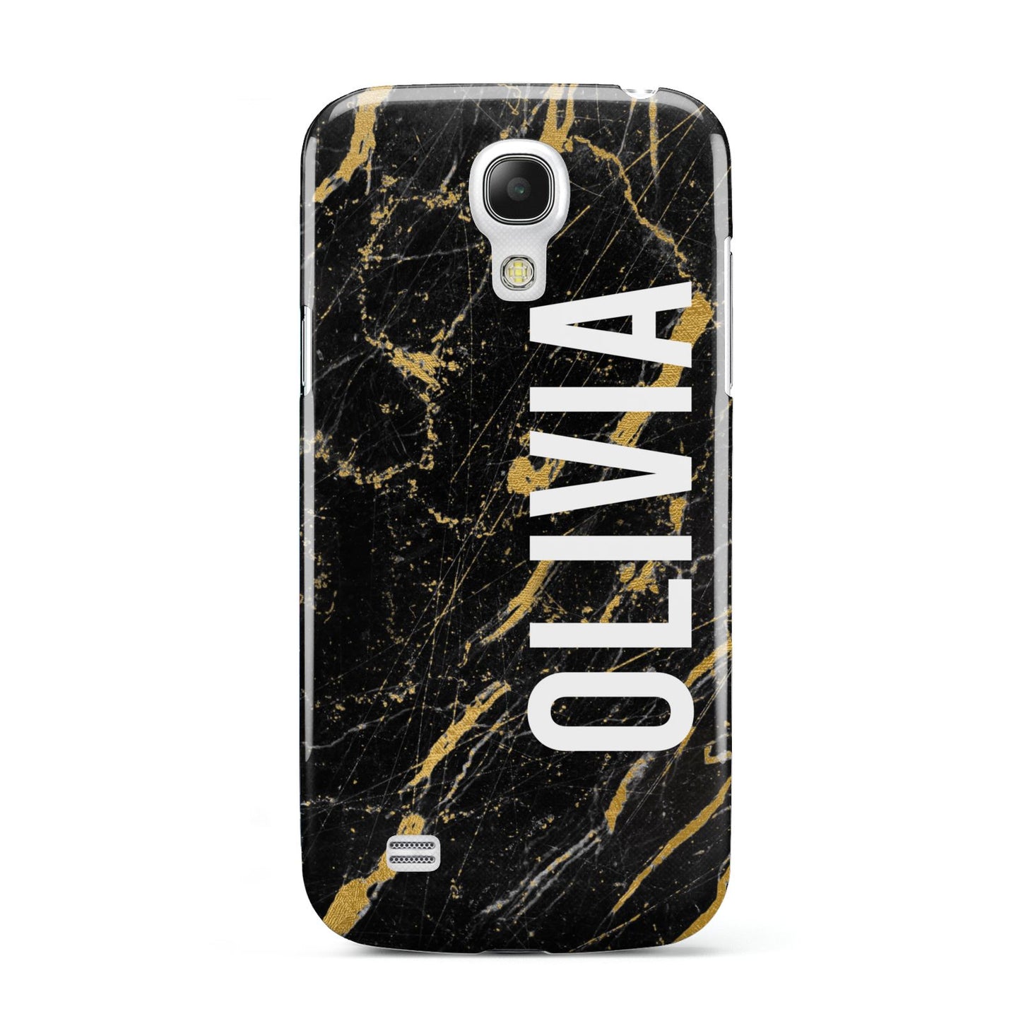 Personalised Black Gold Marble Name Samsung Galaxy S4 Mini Case