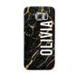 Personalised Black Gold Marble Name Samsung Galaxy S6 Case