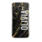 Personalised Black Gold Marble Name Samsung Galaxy S7 Edge Case