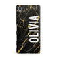 Personalised Black Gold Marble Name Sony Xperia Case