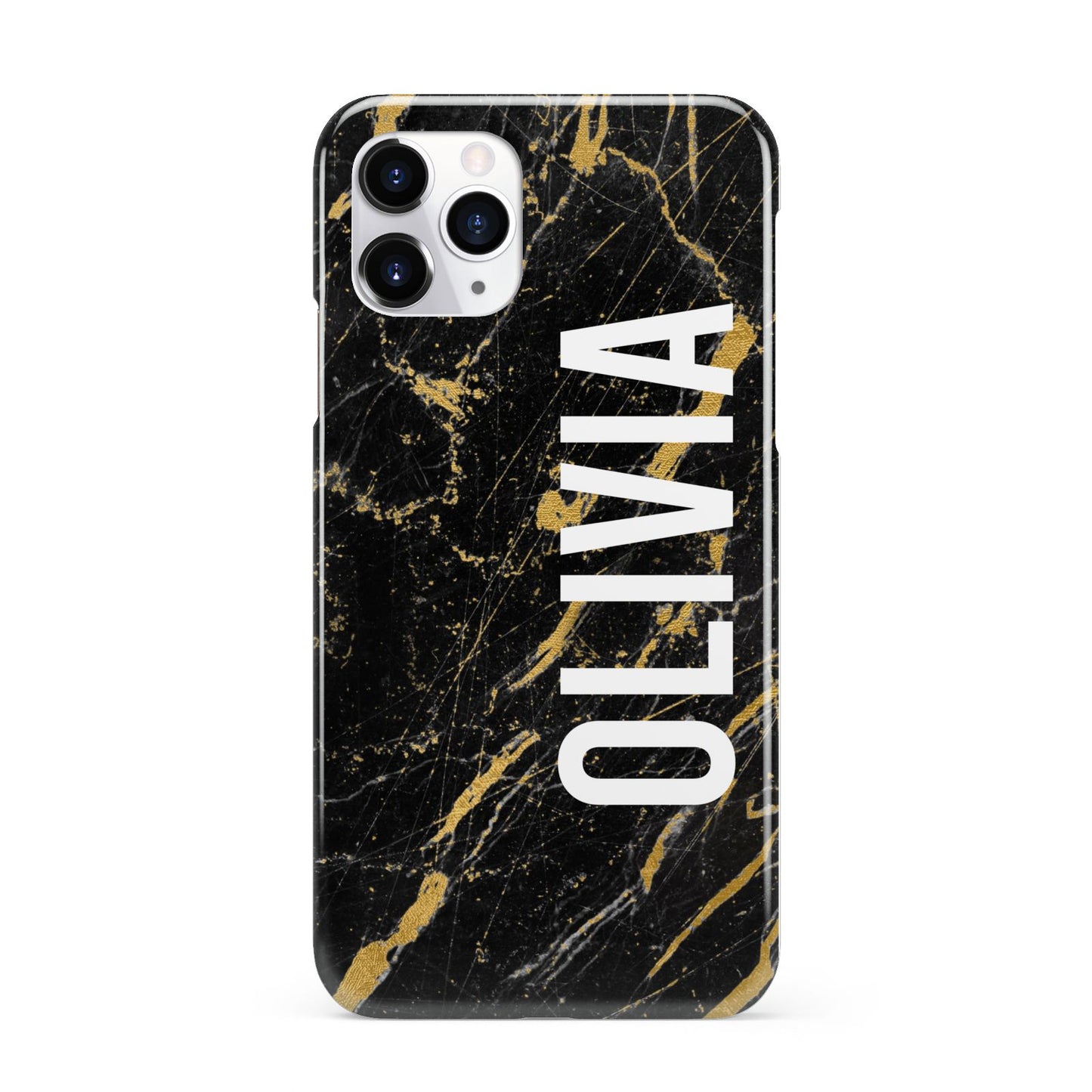 Personalised Black Gold Marble Name iPhone 11 Pro 3D Snap Case